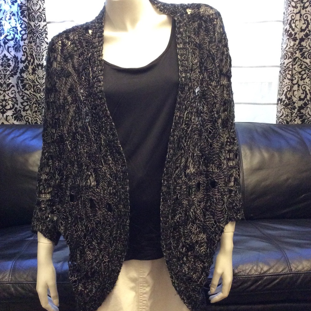 Boho style crocheted bat wing sweater